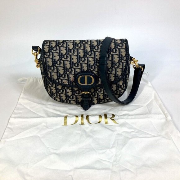 Dior M9319UTZQ Oblique Bobby Shoulder Bag Canvas/Leather Navy - Picture 13 of 13
